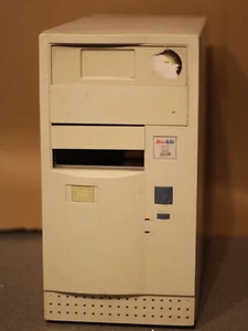 AT PC Computer CASE Tower beige 90s working retro w. PSU 200 Watt - Picture 1 of 13