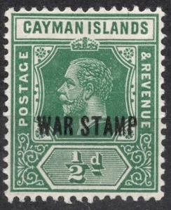 SG57 Sn: #MR5 1919 1/2 d ISLAS CAIMÁN Sobreimpreso Rey Jorge V, MH - Imagen 1 de 2