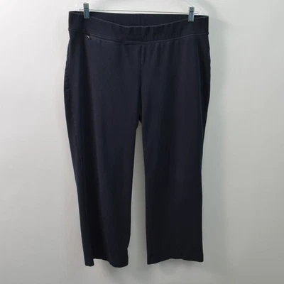 Lands End Starfish Pull On Straight Leg Pants Womens XL/P  18 Petite Black - Image 1 of 4