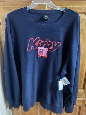 NUEVA Camisa Azul Marino Nintendo Kirby Manga Larga Inversa Crew Polar Juego Adulto 2XL Foto 1 de 4