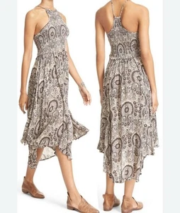 Free People Women’s Large Seasons In The Sun Maxi Dress Earth Tones Boho 3587 - Picture 1 of 8