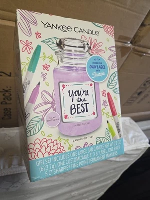 Yankee Candle Sharpie Original Tarro Grande Flor Lila Hágalo Usted Mismo Diseño Etiqueta Set de Regalo Foto 1 de 4