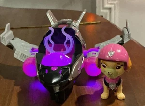 Paw Patrol Mighty Movie Rescue Pups Skye Jet  Figure Light Up Vehicle Toy - Picture 1 of 6