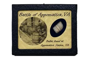 Civil War Bullet from The Battle of Appomattox, Virginia with Display Case & COA - Picture 1 of 3