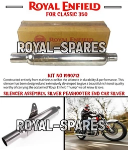 Royal Enfield "SILENCER ASSEMBLY PEASHOOTER END CAP, SILVER" For Classic 350 - Picture 1 of 18