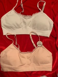 Qty 2 Rofe B866066H2 Girls Padded Insert Wireless Bralettes Bra Size Large 10/12 - Picture 1 of 4