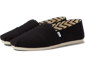 Mens TOMS Alpargata Black Recycled Cotton Canvas 100% Original Brand New - Picture 1 of 7
