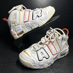 Nike Boys Air More Uptempo DD9286-100 White Basketball Shoes Sneakers Size 2Y - Picture 1 of 6