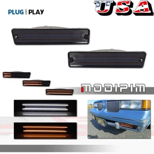 Black Switchback LED DRL Turn Signal Lights For 81-88 Oldsmobile Cutlass Supreme - Picture 1 of 11
