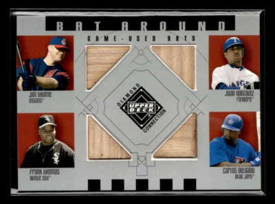 2002 UD Diamond Connection Thome/Gonzalez/Thomas/Delgado Quad Bat Relic U3098 - Image 1 of 2
