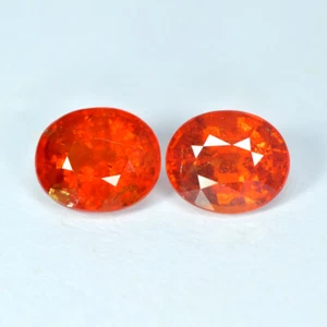 3.27Ct (2Pcs) Oval, Genuine Unhetaed Fanta Orange Spessartite Garnet - Picture 1 of 1