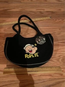 RAR - 2004 Popeye schwarz Fleece Handtasche Schultertasche Clutch King - Bild 1 von 6