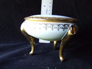 Limoges Porzellan Schmuckschatulle auf Beinen - Porcelaine artistique fm limoges france - Bild 1 von 10