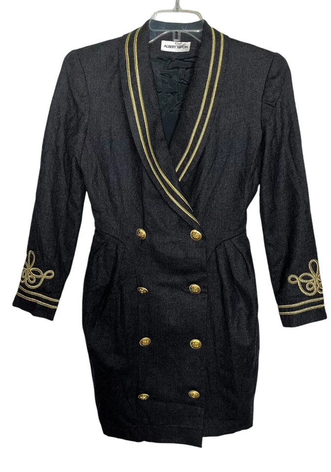 Vestido de lana gris vintage Albert Nipon (ver medidas) Foto 1 de 4