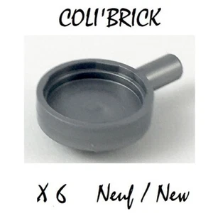 Lego 4528 - 6x Poêle Cuisine / Minifig utensil Frying pan - Flat Silver - NEW - Picture 1 of 1