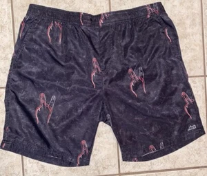Lost Enterprises Peace Sign Swim Trunks Shorts XL Black Beach Surf AOP - Picture 1 of 16