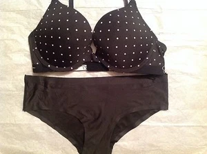 Jessica Simpson Push Up Bra size 34B Set Black./Polka dot - Picture 1 of 5