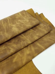 Bistre Urago Rustic Distressed Pull Up Burnish Leather - Picture 1 of 3