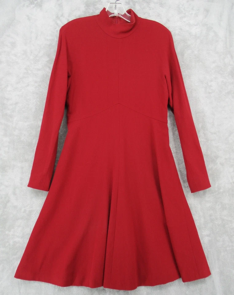 Vestido Linda Allard Ellen Tracy 6 Modesto Acampanado Lana Noche Evento Carrera Clásico Foto 1 de 4