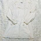 Cotton On Lace Semi Sheer Lined Boho Mini Dress Women's White Long Sleeve Small