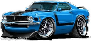 Ford Mustang Boss 302 1970 póster de pared calcomanía hombre cueva gráficos garaje pegatinas  - Imagen 1 de 12