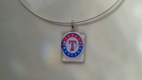 Texas Rangers Glass Pendant Necklace Cover