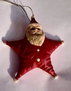 Vintage Santa Claus Star Shaped Ornament Ceramic Christmas Decor 4” - Picture 1 of 4