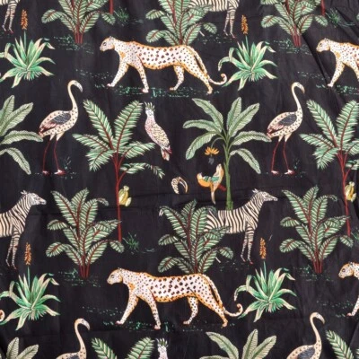 Indian Fabric Cotton Clothing Running Loose Craft 5 Yard Hand Block Print Floral - Image 1 of 3