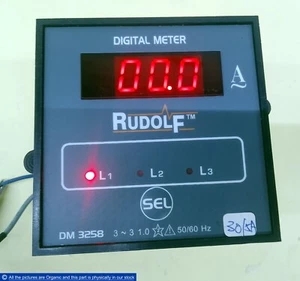 Rudolf DM 3258 3-Phase Digital Ammeter CT 30/5A DM3258 SEL Fuji Bridex with box - Picture 1 of 15