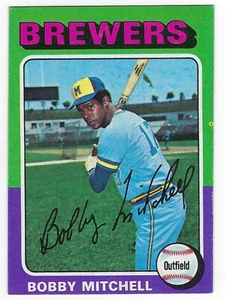 Tarjeta de béisbol 1975 Topps #468 Bobby Mitchell Milwaukee Brewers Outfield casi nueva - Imagen 1 de 2