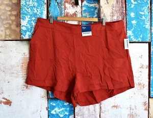 Pantaloncini donna Old Navy vita alta Playa 4 cuciture interne TAGLIA 2X ambra bronzata NUOVI - Foto 1 di 8