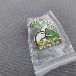 70th Year DU Ducks Unlimited Michigan MI Lapel Hat Pin 1" New Waterfowl - Picture 1 of 2