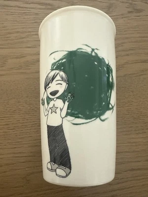 Starbucks 2015 Anime Kid Finger Painting Dot Ceramic Travel Tumbler Cup Mug 12oz - Image 1 of 4