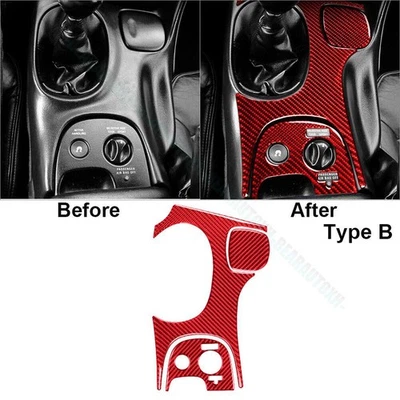 For Chevrolet Corvette C5 2000-04 Red Carbon Fiber Gear Shift Panel Cover Trim B - Image 1 of 4