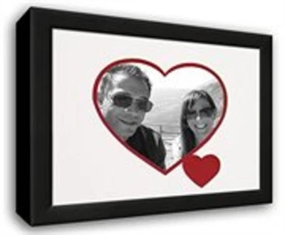 Heart and Love Black Wood Picture Frame With Heart Double Mat For 4x6 Photo - Image 1 of 4
