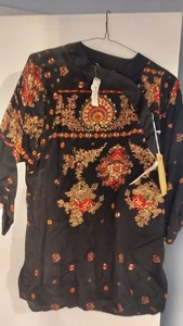 Neu mit Etikett Carole Little Saint Tropez Bluse Damen Gr. 6 Seide Blumenmuster Kimono Oberteil Vintage - Bild 1 von 6