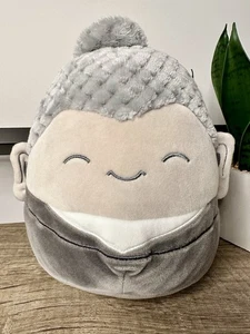 Squishmallows 9” Inch Hodge Buddha Soft Gray Spiritual Wellness Plush Textured - Picture 1 of 9