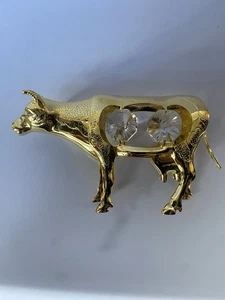 Crystal Temptations 24k Gold Plated Spectra Swarovski Crystal cow figure - Picture 1 of 5