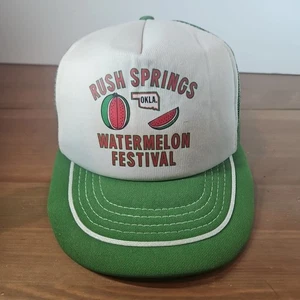 Vintage  Foam Snapback Trucker Hat  Rushe Srpings Watermelon Festival Hat - Picture 1 of 4