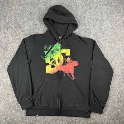 DC Shoes Rasta Smoke Zip Up Hoodie Small Men’s Black Skater Y2K Grunge 00s Retro - Image 1 of 4