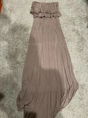 Maxi Vestido T-Bags Talla XS Jersey Sin Tirantes Volantes Top Foto 1 de 4