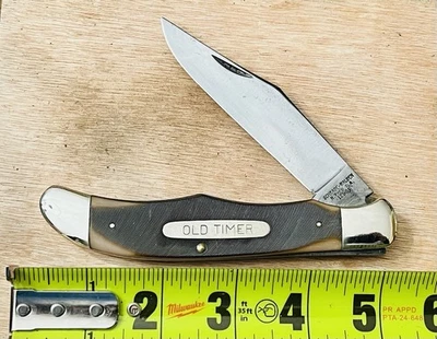 SCHRADE WALDEN NY USA OLD TIMER FOLDING HUNTER LINER LOCK KNIFE 125OT C. 1946-73 - Image 1 of 4