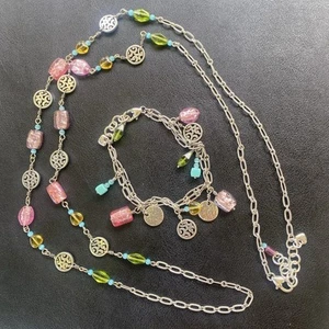 Brighton Barbados Necklace Bracelet Colorful Beads Retired Set - Picture 1 of 5