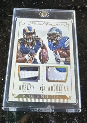 2015 National Treasures Ameer Abdullah Todd Gurley Rookie Gear # 2/2 eBay 1/1 Rc - Image 1 of 3
