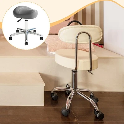 Saddle Stool Stable Adjustable Round Rolling Stool for Home Massage Office - Image 1 of 2