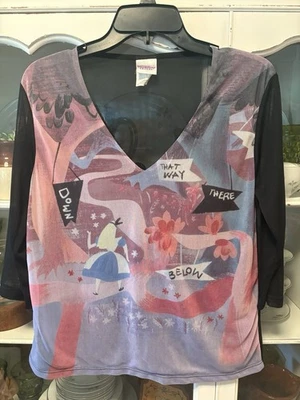 Camisa RARA Galería Walt Disney Alicia en el País de las Maravillas Malla Transparente L Foto 1 de 4