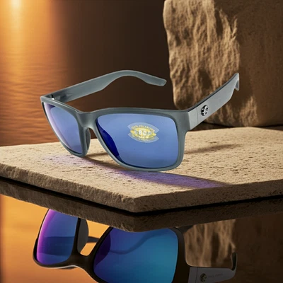 Gafas de sol Costa Del Mar Paunch marco de cristal de humo mate azul lente de plástico 580P Foto 1 de 4