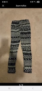 Size 10/12 Girls Shosho Black and White Leggings - Picture 1 of 2