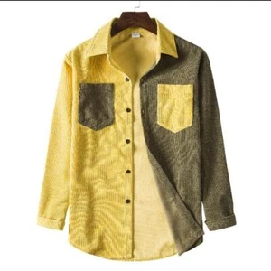 Herren Jugend 2023 Mode Cord zweifarbig langärmelig Freizeitkleid Shirt - Bild 1 von 16
