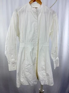 Womens Burberry White Cotton Longline Shirt Dress (UK 10) small/med summer - Picture 1 of 19
